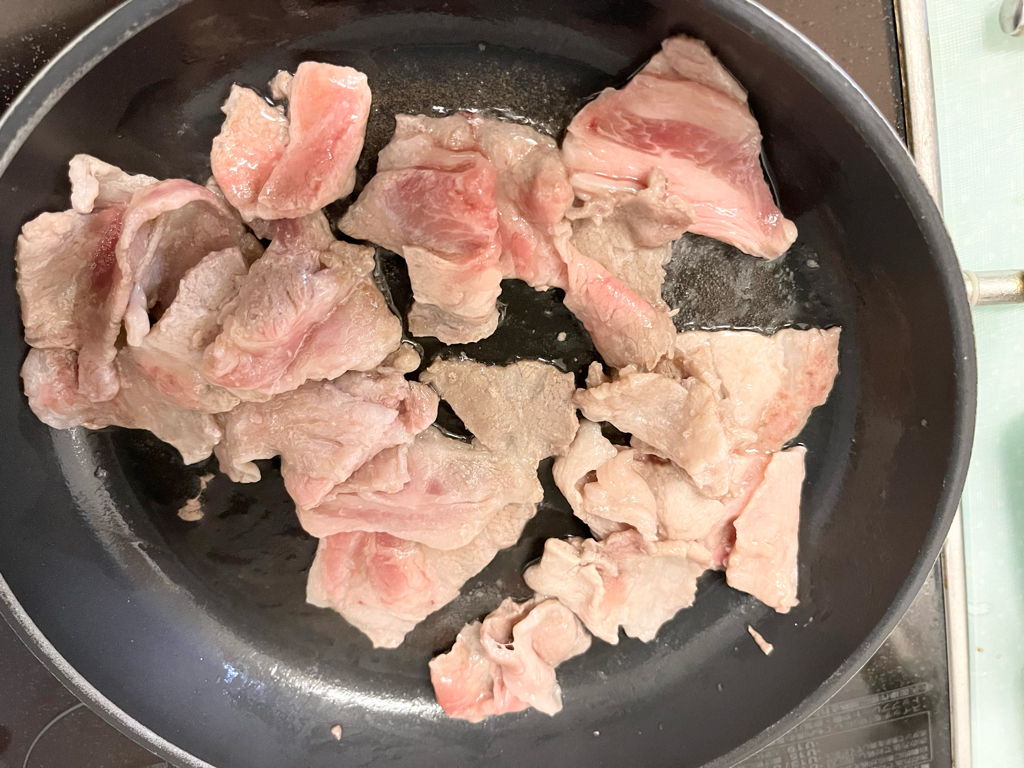 パパイヤの豚肉炒めの作り方１